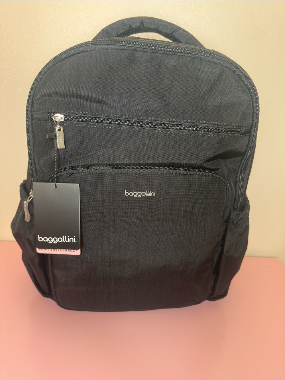 Baggallini Black Compact Travel Backpack unisex